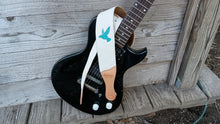 Leather Bluebird Dove Filagree Cut Leather Guitar Strap With Suede Liner