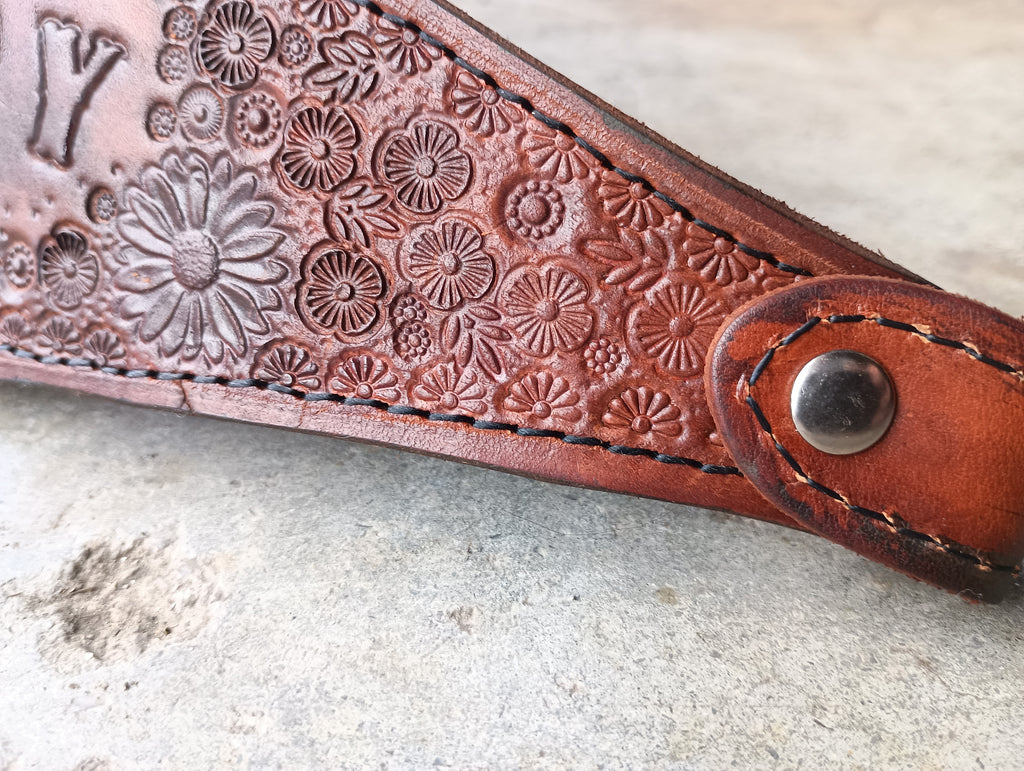Leather Hand Stamped Bridle Nose Band Hand Made One of a Kind