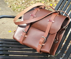 Rustic Leather Messenger Bag style Satchel