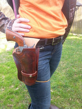Handmade leather Western Holster with Leg Ties - 3 3/4 inch Barrel - Peacemaker