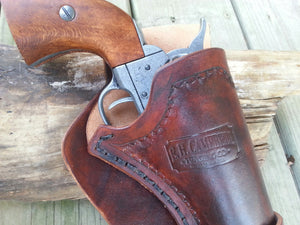 Handmade leather Western Holster with Leg Ties - 3 3/4 inch Barrel - Peacemaker