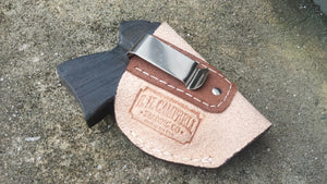 Custom Leather Inside Waistband Tuck Holster Ruger LCP, Kel Tec P3AT Leather Brown