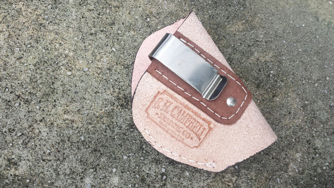 Custom Leather Inside Waistband Tuck Holster Ruger LCP, Kel Tec P3AT Leather Brown