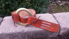Tribute Leather Brass Ring Guitar Strap in the style of Duane Allman
