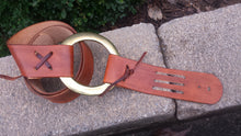 Jet Black Duane Allman Style Tribute Leather Brass Ring Guitar Strap