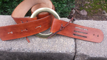 Tribute Leather Brass Ring Guitar Strap in the style of Duane Allman