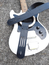 Jet Black Duane Allman Style Tribute Leather Brass Ring Guitar Strap