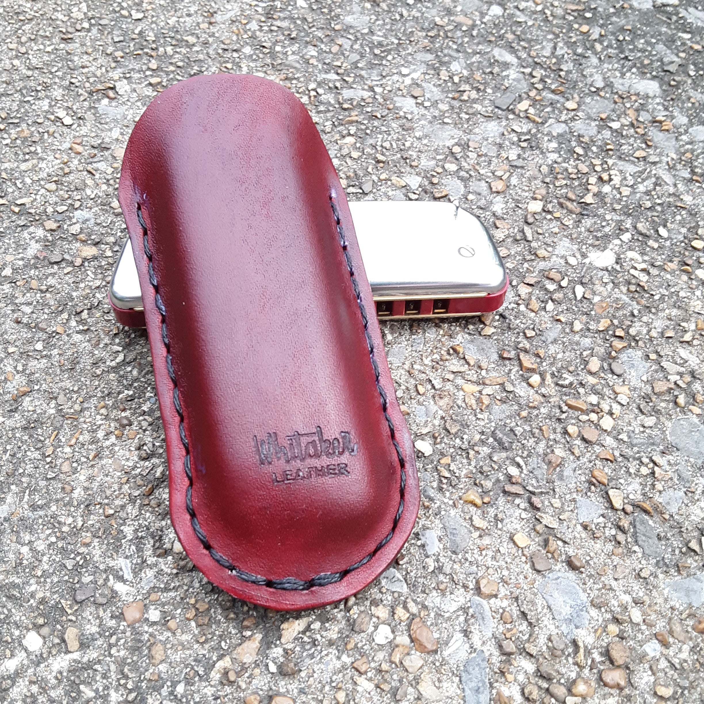 Leather Harmonica Pocket Holder