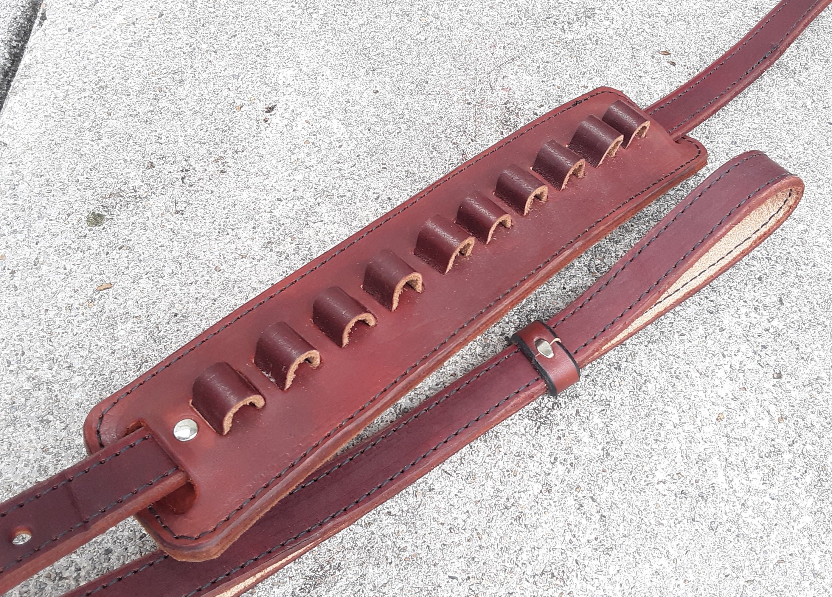 Rifle Sling - Adjustable Western Style with Loops and Stitching