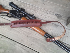 Leather Rifle Stock Sling Three-Piece Package