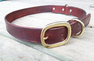 Rustic Extra Large Dog Collar with Double Dees