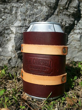 Leather Wrapped Beer Koozie with Buckles