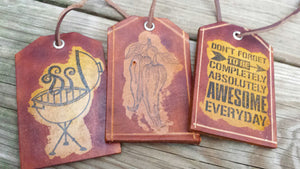 Awesome Insperational Leather Luggage Tag Handmade in the USA