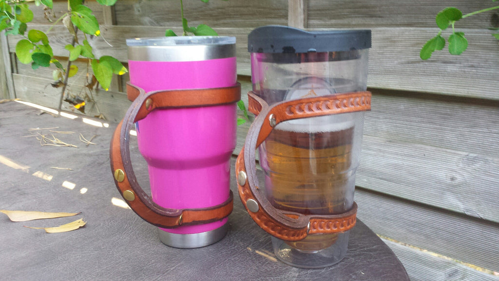 Yeti and Tervis Western Leather Rein Style Cup