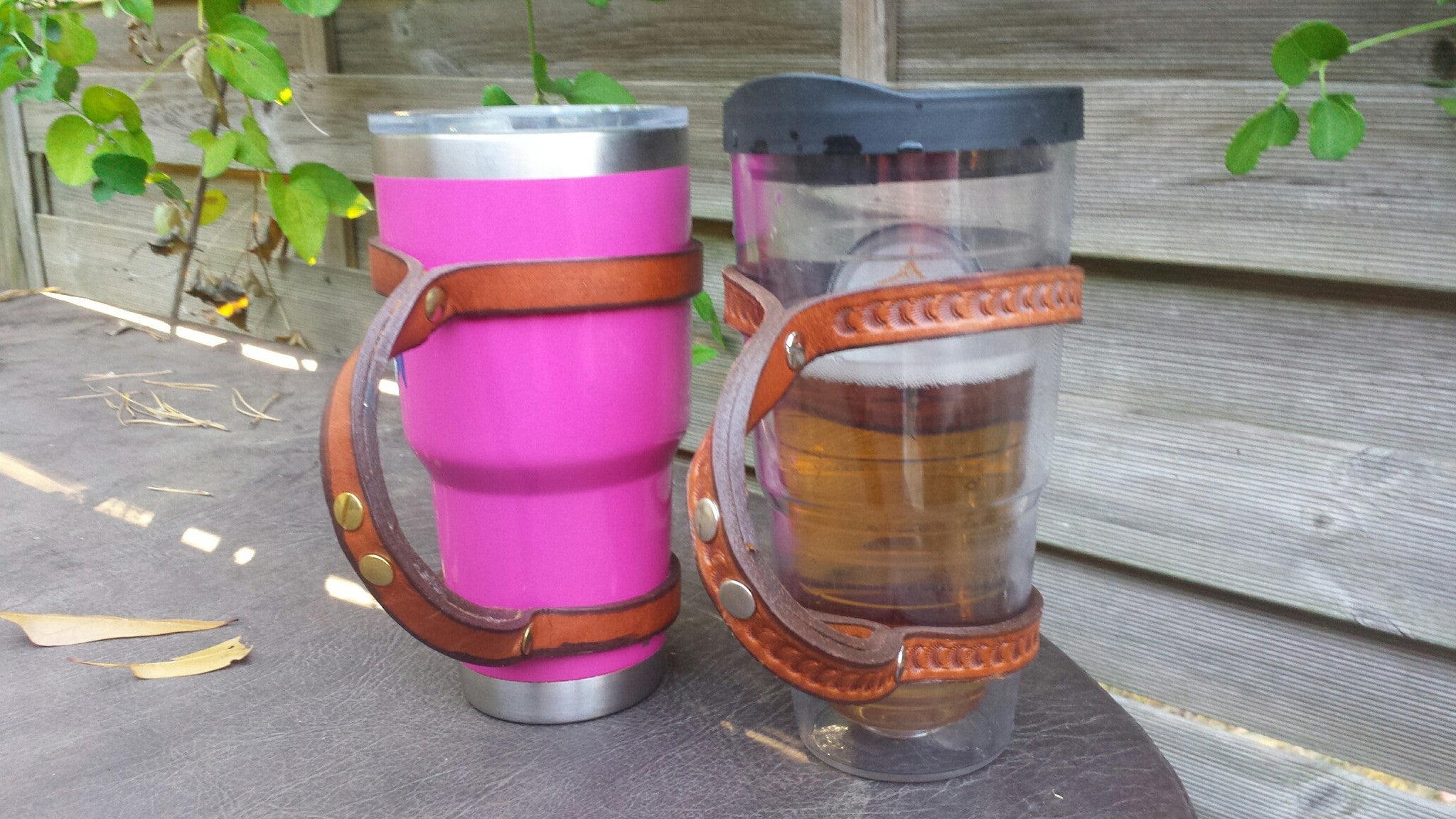 Yeti and Tervis Western Leather Rein Style Cup