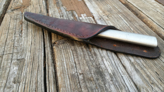 13 Long Custom Handmade Leather Sheath for 8 A 9 Blade Chef Knife at MechanicSurplus.com