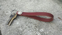 Leather Wrist key fob with Concho / wrist strap / This Handmade leather key fob for Wrist Made in the USA from USA Leather Perfect Gift
