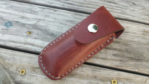 Leather Pocket Knife Case handmade in the USA Perfect for a Gift, Father's Day, Christmas or for Outdoor lover! Fits a variety of sizes