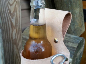 Leather Beer Holster with Opener Perfect Gift, Christmas, Oktoberfest, Father's Day