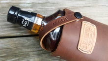 Leather Whiskey Bourbon Holster Holder with Free Personalization Perfect Christmas Gift Father's Day, Tailgating, Handmade in the USA55