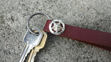 Leather Wrist key fob with Concho / wrist strap / This Handmade leather key fob for Wrist Made in the USA from USA Leather Perfect Gift