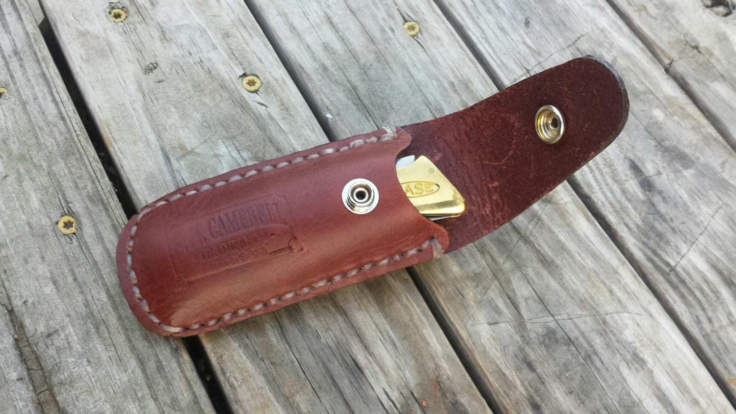 Leather Pocket Knife Case handmade in the USA Perfect for a Gift, Father's Day, Christmas or for Outdoor lover! Fits a variety of sizes