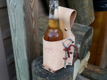 Leather Beer Holster with Opener Perfect Gift, Christmas, Oktoberfest, Father's Day