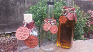 Leather Whiskey, Whisky, Bourbon, Liquor Label Tag Fathers Day Gift, Man Cave, fits bottles, decanters, Kentucky & Tennessee Cough Syrup