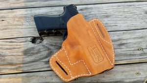 Handmade Leather Pancake Holster for Glock 19