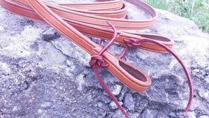 Handmade 6 foot Leather Reins with Latigo Leather Tied Ends.  6' (feet) long Perfect Gift for Equine Lover Horse Back Riding Made in the USA