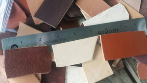 SALE! 2.5 Pounds Scrap Leather Craft pieces, remnants, for crafts, jewelry making, camp, hobbies, leather working, 2.5 to 3 inch Pieces