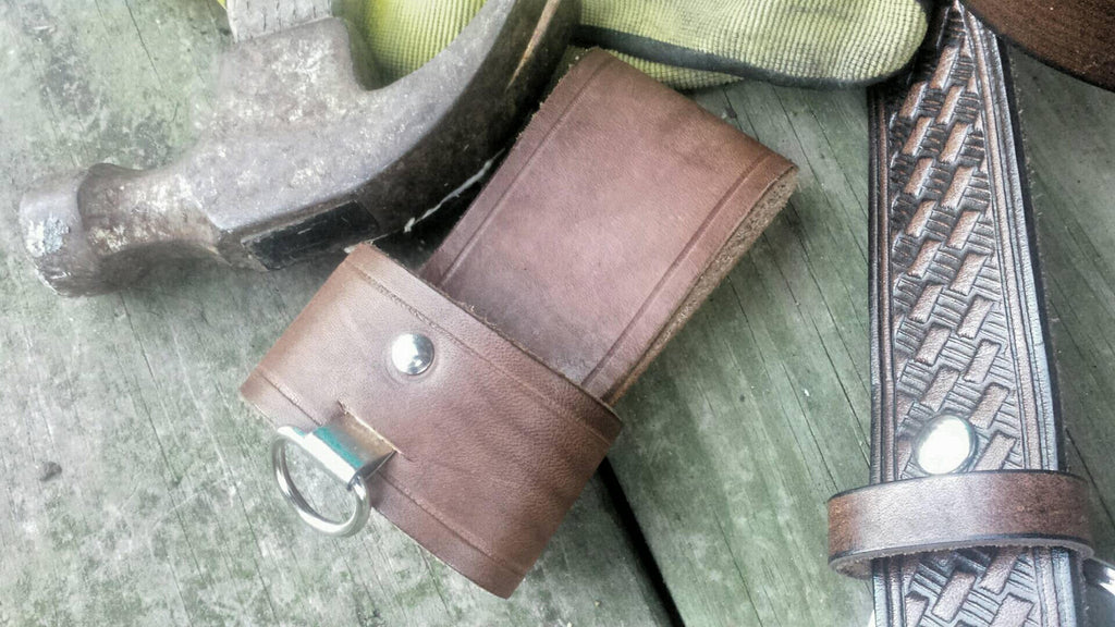 Leather Hammer Holder, Tool Belt with Clip, Riveted, Hand Cut, Christmas Gift, Father's Day, Boyfriend Gift, Made in the USA