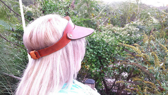 Leather Visor for Men or Women. Handmade Custom Leather for Christmas gift or Groom, Father and even Gift for a Boyfriend. Made in the USA