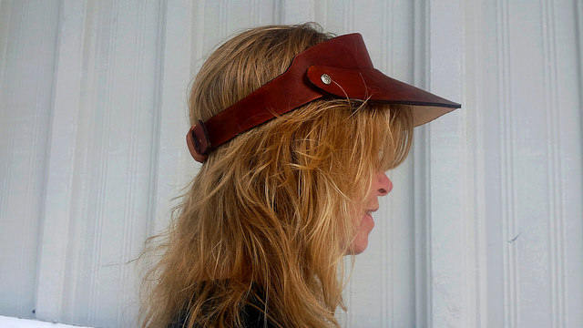 Leather Visor for Men or Women. Handmade Custom Leather for Christmas gift or Groom, Father and even Gift for a Boyfriend. Made in the USA