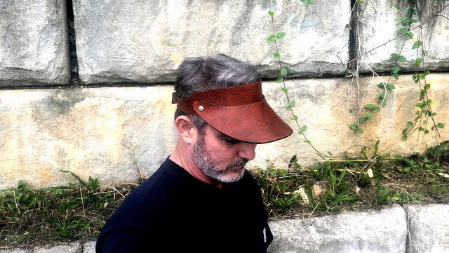 Leather Visor for Men or Women. Handmade Custom Leather for Christmas gift or Groom, Father and even Gift for a Boyfriend. Made in the USA