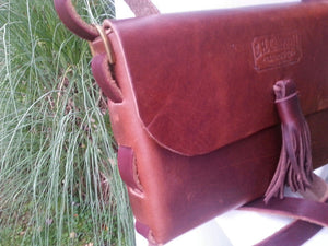 Rustic Brown Distressed Latigo Leather Tote / Purse with Credit Card Mini Wallet - Perfect Gift!