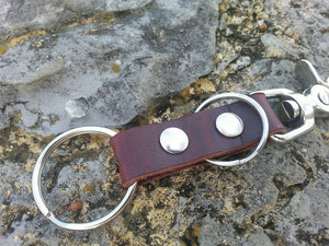No. KF51 Double Ring Latigo Leather Key Fob / Chain