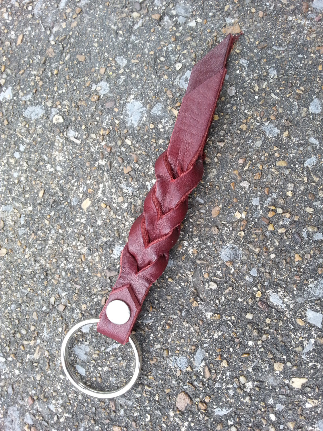Latigo Leather Western Laced Key Fob / Chain
