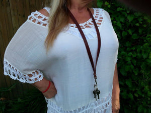 ON SALE - Small Leather Lanyard Handmade - Perfect for youth, camping, work, as a gift, birthday, more. Made in the USA!