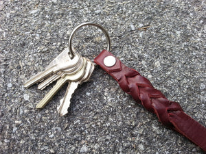 Latigo Leather Western Laced Key Fob / Chain