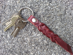 Latigo Leather Western Laced Key Fob / Chain